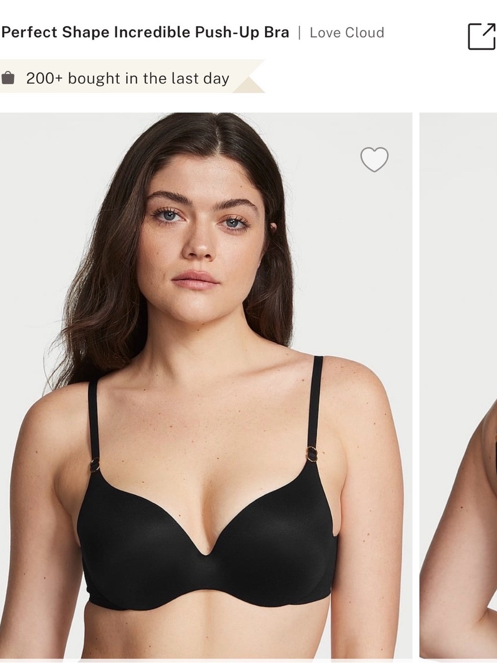 Victoria's Secret perfect shape incredible pushup bra. Black